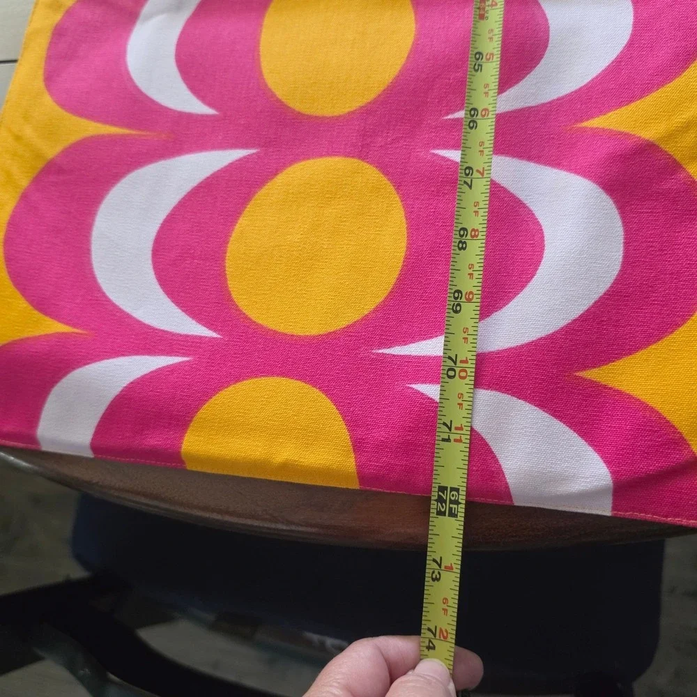 Marimekko Target Table Runner Yellow Pink Reversible Geometric Floral 72x14